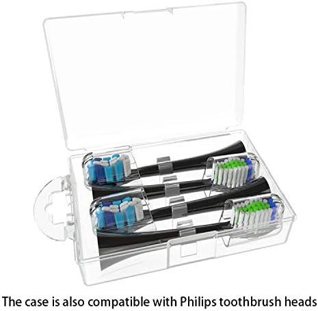4 Pacote Tampa de proteção higiênica + 1 caixa de armazenamento de escova de dentes elétrica para cabeças de escova de dentes