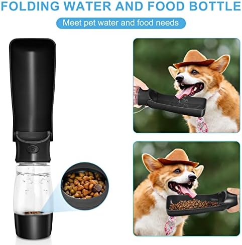 Bottle de água de cachorro Comtension - Distribuidor de água portátil à prova de vazamentos com recipiente de alimentos para pé para caminhada ao ar livre, viajando, caminhando