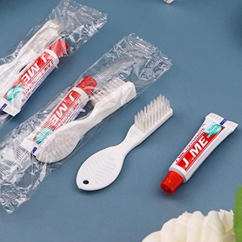 Escovas de dentes descartáveis ​​com xuezoioy com mini pacote de creme dental de 60 anos, kit de escova de dentes descartável