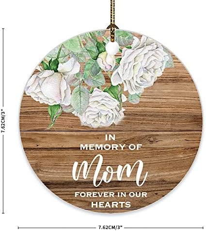 Em memória da mãe Memorial Christmas Ornament para sempre em nossos corações, lembrança de lembranças de simpatia para perda
