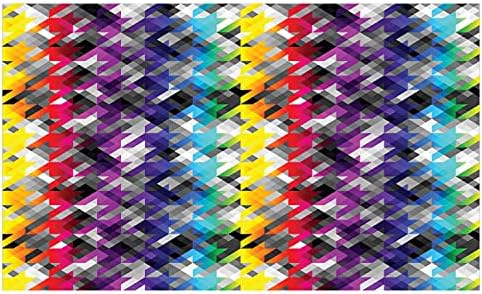 Ambesonne colorido porta -dentes de dentes cerâmica, padrão geométrico diagonal Houndstooth em cores de arco -íris em fundo cinza, bancada versátil decorativa para banheiro, 4,5 x 2,7, multicolor