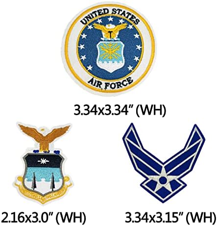 Lovezzr 6pcs Logotipo da Força Aérea dos Estados Unidos Ferro em costura em um conjunto de patches bordados de ponta para jeans