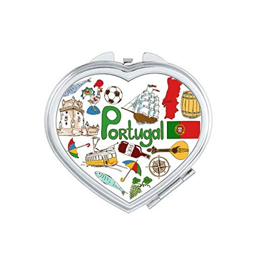 Portugal Love Heart Landscap Nacional Bandeira Espelho Explicação Viagem