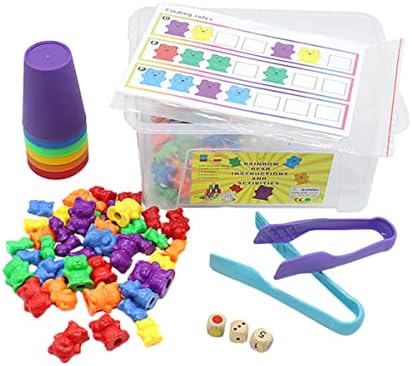 Bloco de ferramentas pré -escolares de pré -escola de nuobester 1 com montessori para contagem de pinças de matemática de matemática