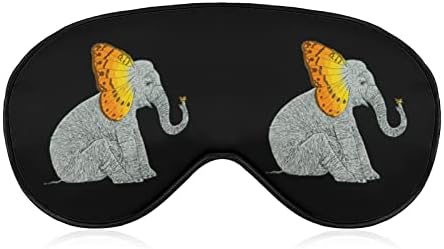Butterfly Elephant Impresso Sleep Eye Mask, cobertura de olhos macios com cinta ajustável Sheeshade de viagem para homens para homens