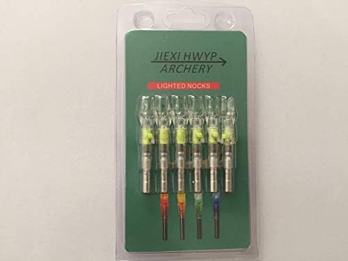JIEXI HWYP LED Nocks de flecha iluminada para diâmetro interno 5,3 mm/0,208 polegadas composto Arrow Nocks Pacote de design Toolless de 6