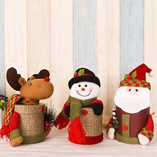 Caixa de presente de linho de decoração de Natal acessível Jar de doces de boneco de neve, tamanho: 2510cm.