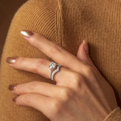 Charming Ideal Moissanite Solitarire Noivado Ring for Women Moissanite Rings Banding Bandling Silver Anniversary Promete