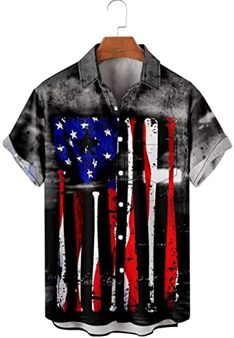 Camisas de treino de verão BMISEGM para homens Mens Independence Day Day Printing Digital Printing Personalizado Big e Alto Tee