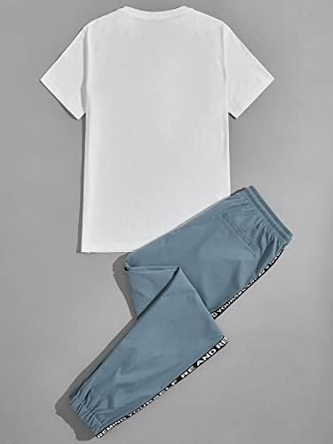 OyoAnge Men's 2 peças roupas gráficas de manga curta camiseta e calça de carga tracksuit