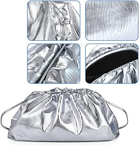Bolsa de bolas de bolsa de bolinho de bisadon para mulheres bolsa de embreagem macia bolsa de ombro ruched bolsa de noite