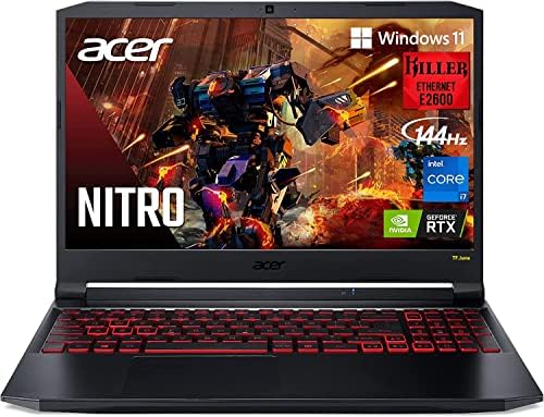 Acer mais novo laptop para jogos Nitro 5 Nitro 5: 15,6 FHD 144Hz IPS Display, Intel Gaming 8-Core i7-11800H, 16 GB de RAM,