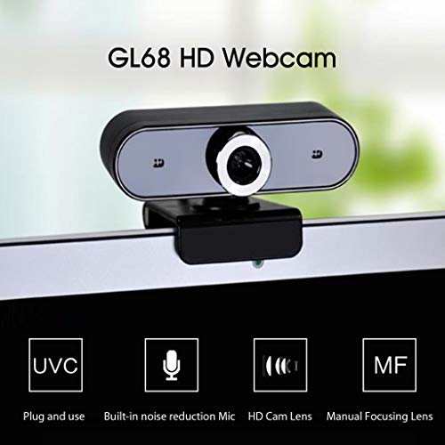 Câmera de curso USB integrada e microfones de microfone vivos reproduzir plug plug webcam fofo