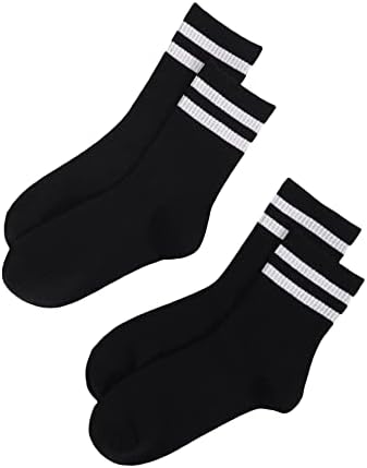 OyoAngel de 2 pares de pares listrados de tripulação casual meias simples meias intermediárias