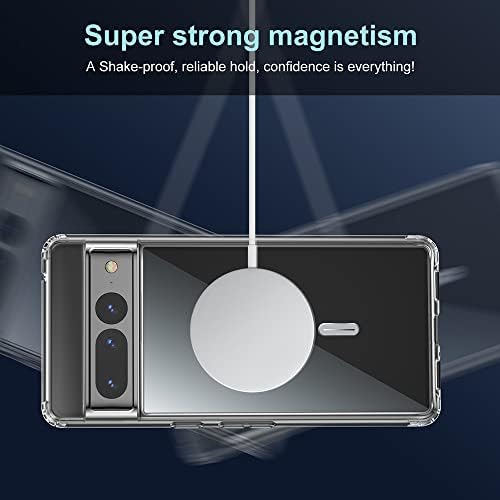 Fanbiya Clear Caso para Google Pixel 6 Pro Case Case compatível com o carregador sem fio magnético Mag-seguro-segura cristalina Cryla