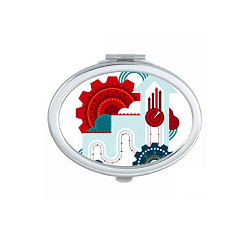 Ilustração de relógio de equipamento de cor de contraste espelho portátil dobra maquiagem de mão dupla lateral copos