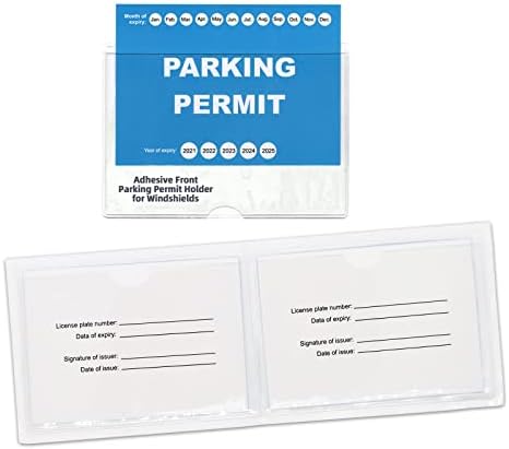 Gialer 12 Pacote - Suporte de licença de estacionamento para pára -brisa de carro - Bolsa de etiqueta de estacionamento de adesivo clara - Protetor de documentos de plástico de vinil segura grande cartaz de estacionamento, passe, decalque ou adesivo 4 x 3