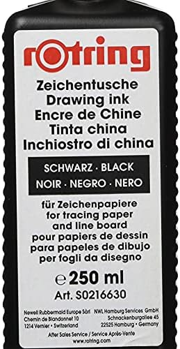 Caneta de desenho técnico de isógrafo rotring, tinta líquida, 23 ml, preto