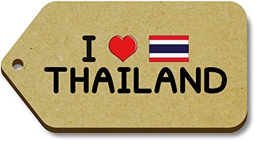 Azeeda 10 x 'eu amo a Tailândia' 66mm x 34mm Tags de presente