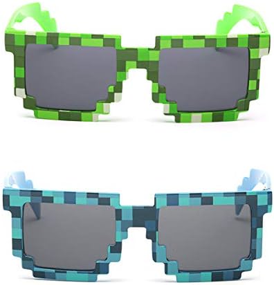 kilofly 2pc de 8 bits pixel uv proteger gamer Óculos de sol para crianças adultos favores de festa