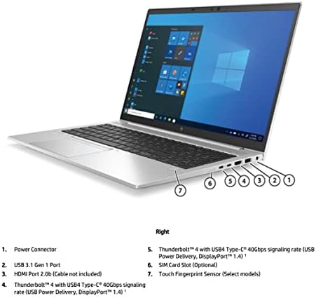 HP EliteBook 850 G8 15,6 polegadas Laptop para notebooks domésticas e comerciais, Intel I5 1145G7, VPro, 16 GB, 512 GB SSD, IPS 1080p,
