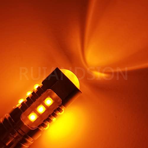 Ruiansion 2pcs baw9s lâmpadas led lâmpadas canbus livre de erro 12-24V Hy21W de alta potência super brilhante 2525 lâmpadas LEDs para luzes de giro reversa de backup, âmbar amarelo âmbar