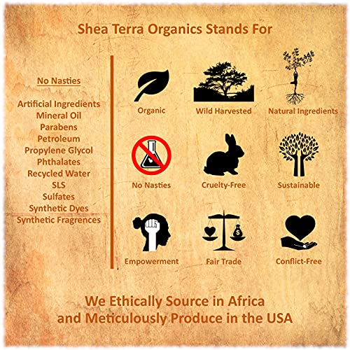 Shea Terra Organics 100 % puro egípcio Black Castor Extra Virgin Oil | Óleo para o cabelo de fortalecimento e condicionamento natural para o crescimento saudável do cabelo e o couro cabeludo-8 oz