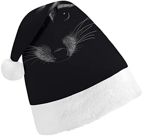 Raccoon no chapéu de Natal preto personalizado chapéu de Papai Noel Decorações de Natal engraçadas