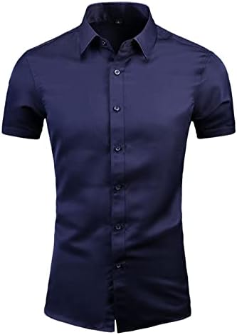 2023 Novo verão novo masculino de manga curta camisa de manga curta Plus Size Size Casual Casual Camisa de Polyster