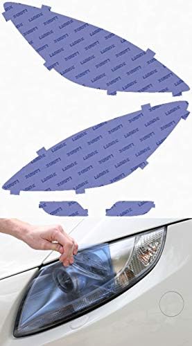 Tampas de farol azul de ajuste personalizado de lamin-x para Mazda 3 sedan