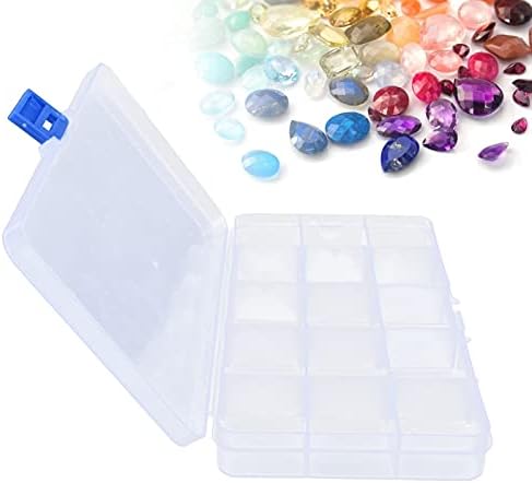 Caixa de armazenamento de jóias de alvinlite, miçangas de jóias de materiais plásticos transparentes Brincos de colares da
