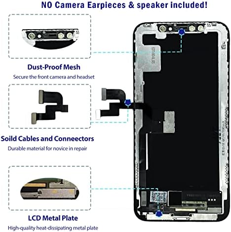 ReepAnel para substituição da tela do iPhone X, digitalizador de tela LCD de 5,8 ”FHD Touch LCD Digitalizador True TOM