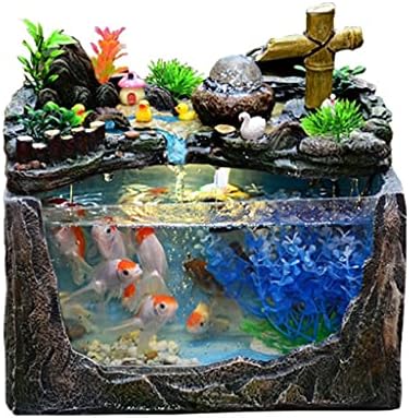 Tanque de peixes/tanque de aquário Rockery and Water Creative Small Tank Sala de estar Família Aquário Tanque de peixes