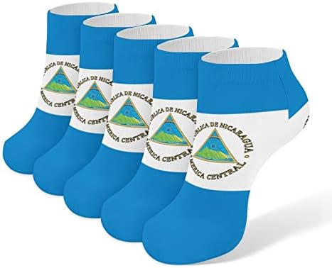 Nicarágua bandeira 5 pares meias de tornozel
