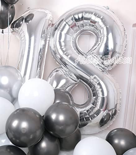 AULE 40 polegadas jumbo alumínio prateado Mylar Balloons para menino menina de 18º aniversário decorações de festas de 18 anos