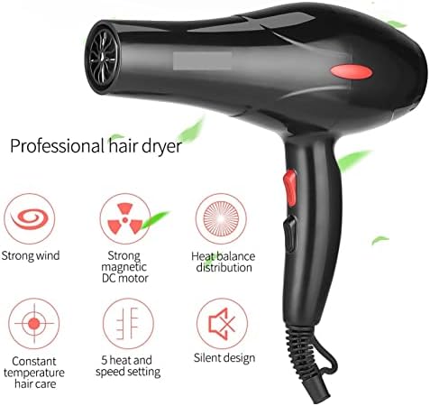 Zylyzf 2200W Secador de cabelo Professinal Forte Máquina de secagem de energia com 3 temperatura 2 velocidade de velocidade Blow