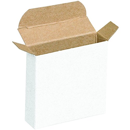 Caixas de presente dobráveis ​​brancas Aviditi, 3 1/4 x 15/16 x 3 1/4 , pacote de 1000, fácil de montar caixa de dobra reversa, para pequenos presentes ou peças