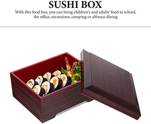 Upkoch 4 sets estilo escolar sushi compartimento doces de plástico ao ar livre e para servir recipiente de alimentos Escritório