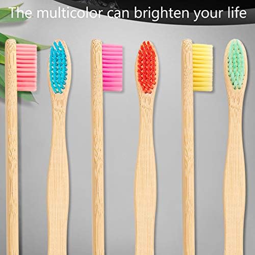18 peças escovas de dentes de bambu escovas de dentes naturais de dentes com cerdas de nylon sem BPA e alças ergonômicas em embaladas