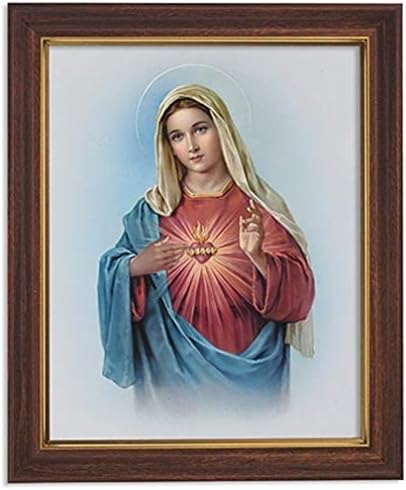 Coleção Gerffert Sagred Heart of Mary emoldura a impressão de retrato, 13 polegadas