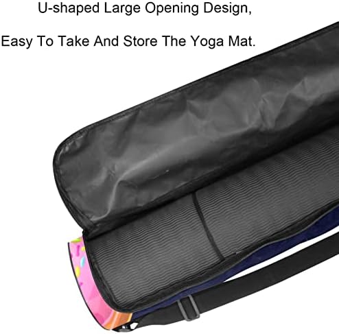 Cartoon Donuts Plantas de comida Pattern Yoga Mat Carrier Bag com alça de ombro de ioga bolsa de ginástica bolsa de praia