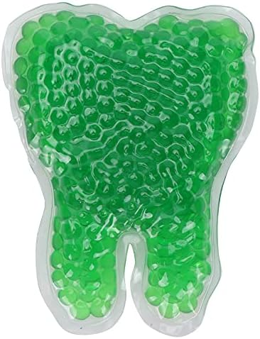 Pacote de gelo de gel quente e frio para lesões, compressa fria quente reutilizável Pacote de contas de gel pequeno para alívio da dor no salão em casa, pacote frio, em forma de dente, verde