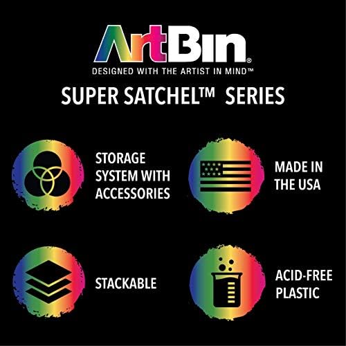 Artbin 6865At Super Satchel Slim 8 CRAFTING E Organizador de jóias com tecnologia anti-Tarnish, [1] Caixa de armazenamento de plástico, Limpo