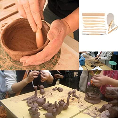 Pdgjg 10pcs/conjunto de escultura artesanato de madeira escultura de argila de cerâmica modelagem de pequenas figuras ferramentas