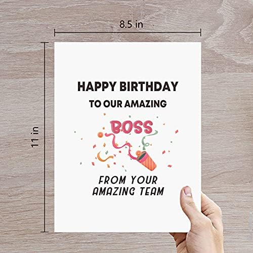 Grande cartão de feliz aniversário para o chefe, um enorme cartão de aniversário para o chefe de todos, cartão não convencional de todos