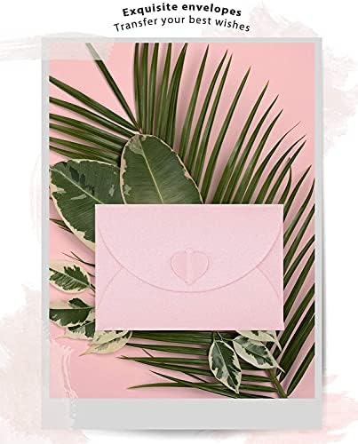 Envelopes de cartão-presente, pequeno portador de cartão-presente rosa pequeno mini bolsos de envelope com fecho em forma