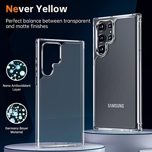 LK para Samsung Galaxy S23 Ultra Caso, [Proteção de gota de grau militar] [não amarelecimento] Caso de proteção de acabamento fosco, à prova de choque e anti-arranhão para S23 Ultra 5G, fosco claro