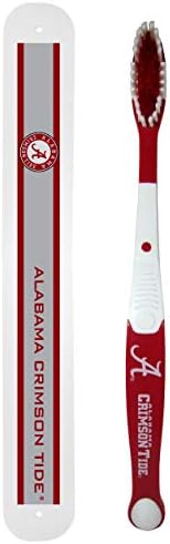 Siskiyou Sports NCAA Alabama Maré Crimson Tide Unissex Travel Conjunto de dentes e caixa de viagem, branco, tamanho único
