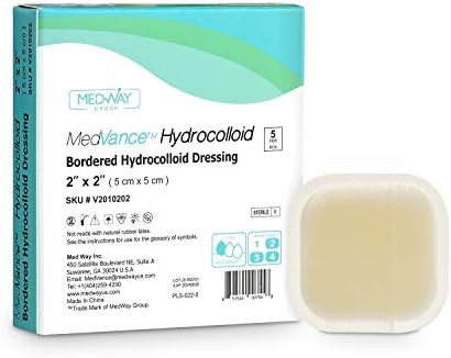 Medvance tm hidrocolóide - molho adesivo hidrocolóide borda, caixa de 4 x4 de 5 curativos