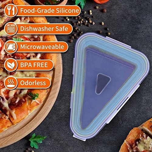 Contêiner de armazenamento de pizza de citor, reutilizável Pizza Expandível de Pizza Slé para organizar e salvar espaço com 5 placas seguras para o microondas